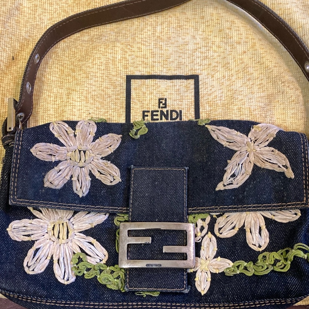 The Iconic Rare Find Vintage Denin  Baguette  Bag